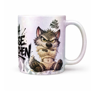Wolf Tasse „Ich hasse Menschen“ – Lustige Kaffeetasse - Sunnywall - Individualität trifft Design