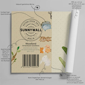 Woodland Waldtiere Bordüre Vliestapete Kinderzimmer - Sunnywall - Individualität trifft Design