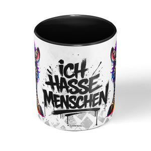 Zebra Tasse „Ich hasse Menschen“ – Lustige Kaffeetasse - Sunnywall - Individualität trifft Design